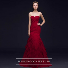 Load image into Gallery viewer, The Carlista Beige / Red Tube Dress - WeddingConfetti