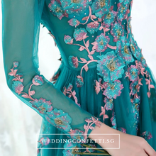 Load image into Gallery viewer, The Greta Green Long Sleeves Lace Gown (Customisable) - WeddingConfetti