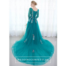 Load image into Gallery viewer, The Greta Green Long Sleeves Lace Gown (Customisable) - WeddingConfetti