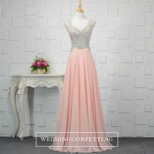Load image into Gallery viewer, The Xandora Crystals Pink / Red / Blue Sleeveless Gown - WeddingConfetti