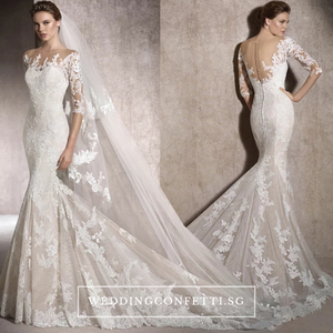 The Rossana Wedding Bridal Long Sleeves Gown (Customisable) - WeddingConfetti