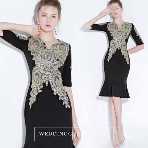 The Pezice Black Long Sleeves Dress - WeddingConfetti