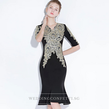 Load image into Gallery viewer, The Pezice Black Long Sleeves Dress - WeddingConfetti