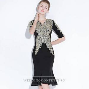 The Pezice Black Long Sleeves Dress - WeddingConfetti