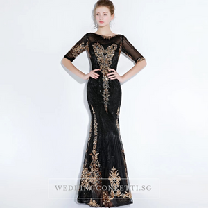 The Perise Black Long Sleeves Dress - WeddingConfetti