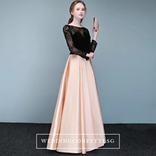Load image into Gallery viewer, The Chantelle Champagne Lace Long Sleeves Gown - WeddingConfetti