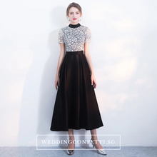 Load image into Gallery viewer, The Sophielle Black Lace Short Sleeves Gown (Available in 2 Designs) - WeddingConfetti