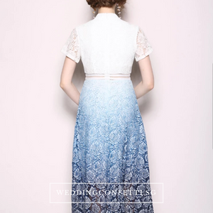 The Evita Lace Short Sleeves Dress - WeddingConfetti