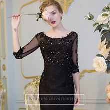 Load image into Gallery viewer, The Kastina Black Illusion Long Sleeves Dress - WeddingConfetti