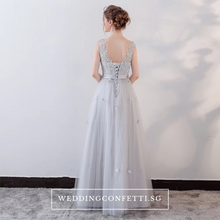 Load image into Gallery viewer, The Erinya Grey Sleeveless Lace Dress - WeddingConfetti