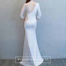 Load image into Gallery viewer, The Orienza White/Black/ Red Sleeveless Gown - WeddingConfetti
