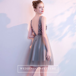 The Sophiare Grey Glittery Sleeveless Cocktail Dress - WeddingConfetti