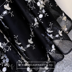 The Sharapova Long Sleeves Black Gown - WeddingConfetti