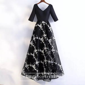The Sharapova Long Sleeves Black Gown - WeddingConfetti