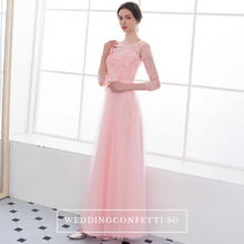 Load image into Gallery viewer, The Veronica Pink Lace Long Sleeves Dress - WeddingConfetti