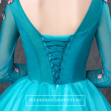 Load image into Gallery viewer, The Johanni Long Sleeves Turquoise Gown (Customisable) - WeddingConfetti