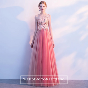 The Cherry Pink One Shoulder Dress - WeddingConfetti