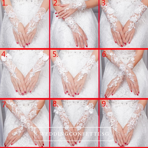 Wedding Lace White Gloves - WeddingConfetti