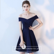 Load image into Gallery viewer, The Sellina Off Shoulder Cocktail Dress - WeddingConfetti