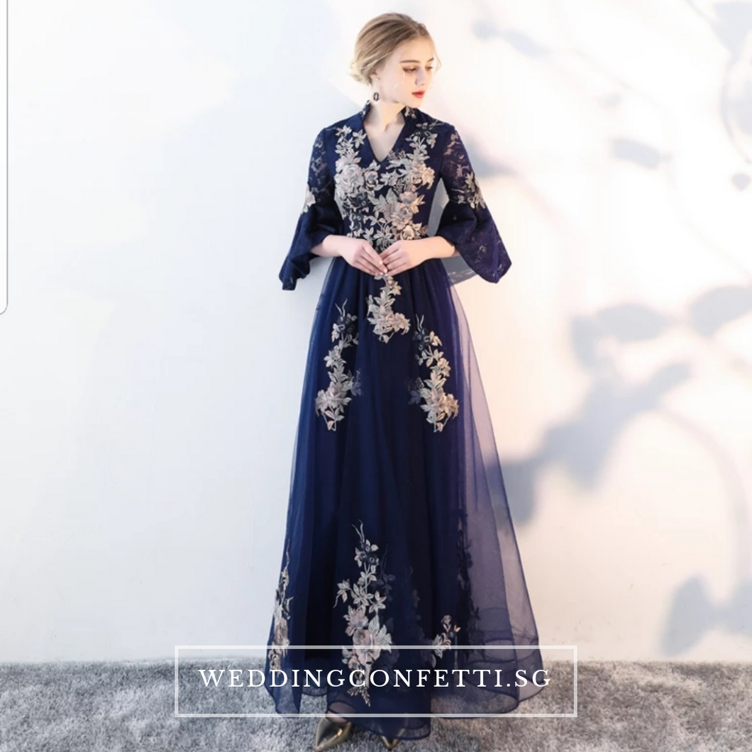 The Kaftan Blue/Red Floral Gown (Available in 2 colours) - WeddingConfetti