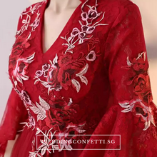 Load image into Gallery viewer, The Kaftan Blue/Red Floral Gown (Available in 2 colours) - WeddingConfetti
