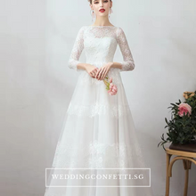 Load image into Gallery viewer, The Caitlyn Wedding Bridal Bohemian White Long Sleeves Gown - WeddingConfetti