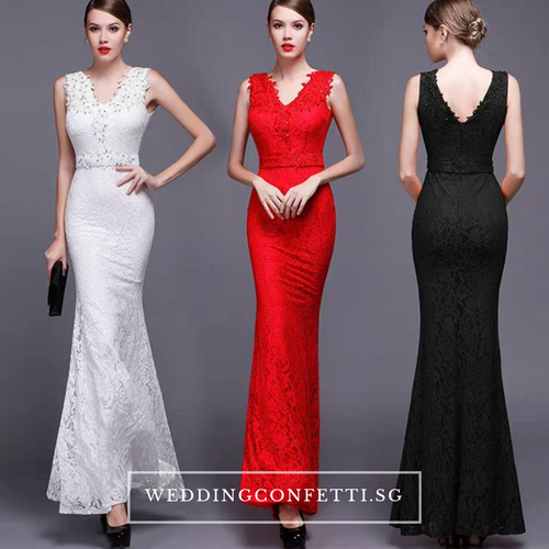 The Delia Sleeveless White / Red / Black Dress - WeddingConfetti