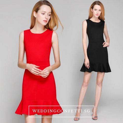 The Ixora Red/Black Fishtail Dress (Available in 2 colours) - WeddingConfetti