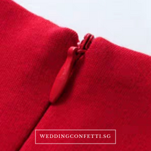Load image into Gallery viewer, The Ixora Red/Black Fishtail Dress (Available in 2 colours) - WeddingConfetti