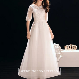 The Arelle Long Sleeves Black/White/Pink/Red/Blue Gown (Available in 4 colours) - WeddingConfetti