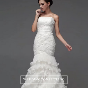 The Carlista White Tube Gown - WeddingConfetti