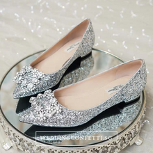 Load image into Gallery viewer, Wedding Bridal Crystal Flats - WeddingConfetti