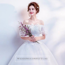 Load image into Gallery viewer, The Athelia Wedding Bridal Off Shoulder Ball Gown - WeddingConfetti
