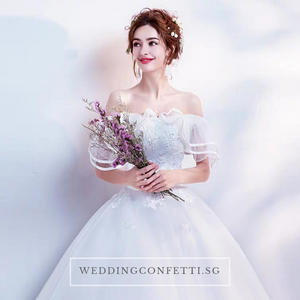 The Athelia Wedding Bridal Off Shoulder Ball Gown - WeddingConfetti