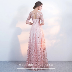 The Vachel Pink / Champagne / Navy Blue Sequined Lace Gown - WeddingConfetti