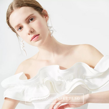 Load image into Gallery viewer, The Wendy White Ruffled Off Shoulder Dress - WeddingConfetti
