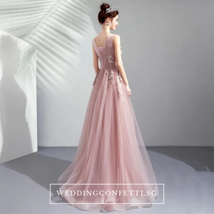 The Lovelia Pink Sleeveless Gown - WeddingConfetti