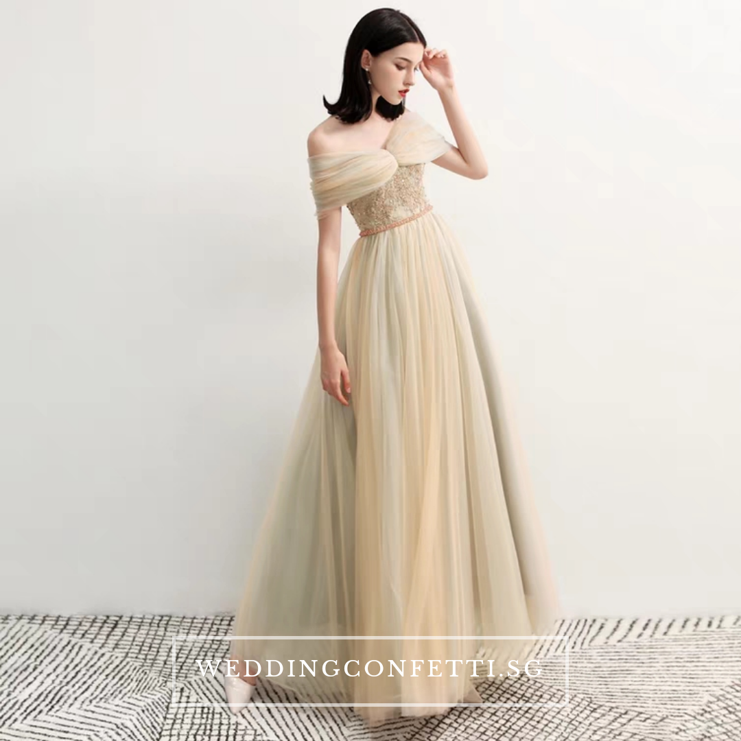 Champagne hot sale evening gown