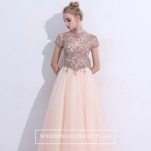 The Ariana Champagne / Blue / Red Tulle Lace Gown (Available in 3 Colours) - WeddingConfetti