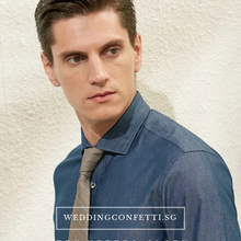Load image into Gallery viewer, Jayden Blue Long Sleeve Shirt - WeddingConfetti