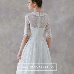 long sleeve mandarin collar wedding dress Modest Dress with Mandarin Collar and Long Sleeves