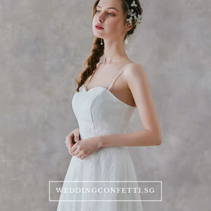 The Rachelle Wedding Bridal White Two Piece Dress - WeddingConfetti