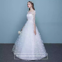 Load image into Gallery viewer, The Patrina Wedding Bridal Long Illusion Sleeves Gown - WeddingConfetti