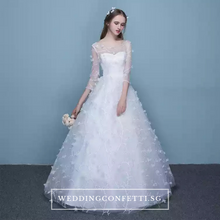 Load image into Gallery viewer, The Patrina Wedding Bridal Long Illusion Sleeves Gown - WeddingConfetti