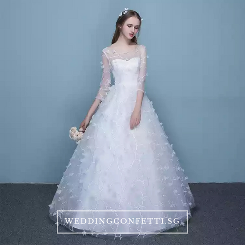 The Patrina Wedding Bridal Long Illusion Sleeves Gown - WeddingConfetti