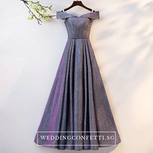Load image into Gallery viewer, The Cailey Iridescent Off Shoulder Gown - WeddingConfetti
