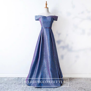 The Cailey Iridescent Off Shoulder Gown - WeddingConfetti