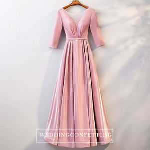 The Cailey Iridescent Long Sleeves Gown (Available in 4 colours) - WeddingConfetti