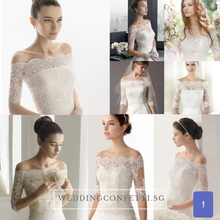 Load image into Gallery viewer, Wedding Bridal Overlay / Bolero Jacket (Long Sleeves) - WeddingConfetti