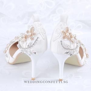 Wedding Floral Crystal Heels - WeddingConfetti